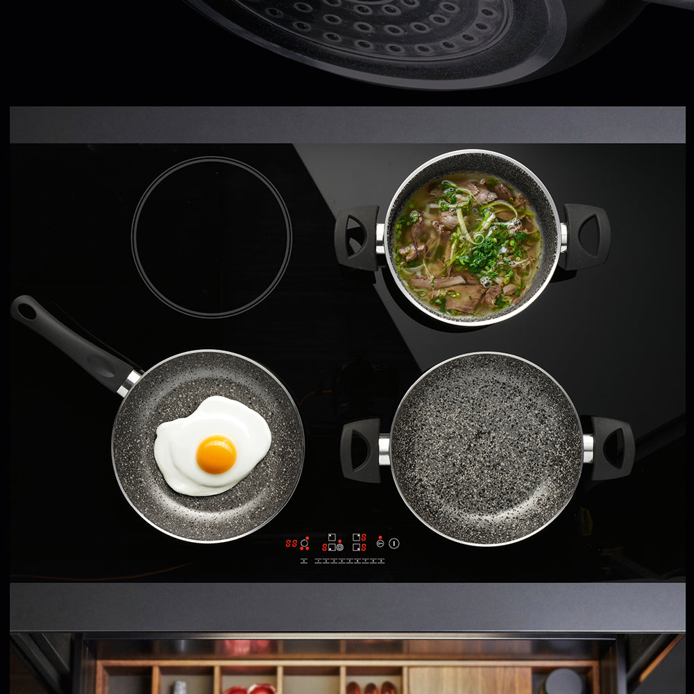 單柄 七層複合鋼鋁易潔深煎鍋 24cm 所有爐具適用