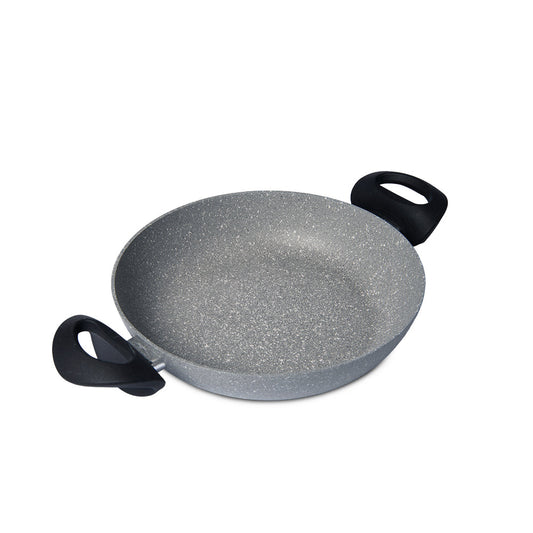 雙握耳天然礦石不黏深煎鍋 24cm  明火