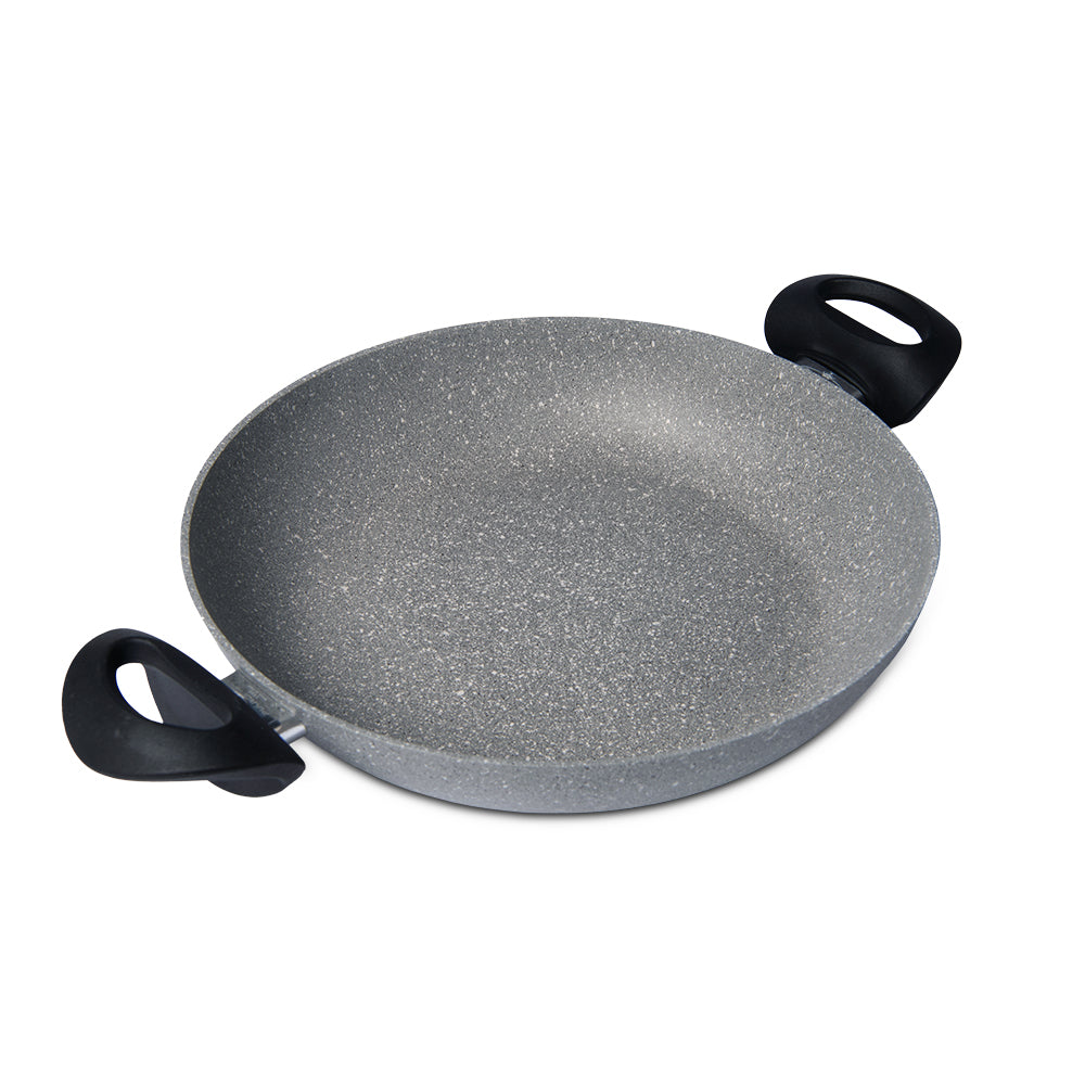 雙握耳天然礦石不黏深煎鍋 28cm  明火
