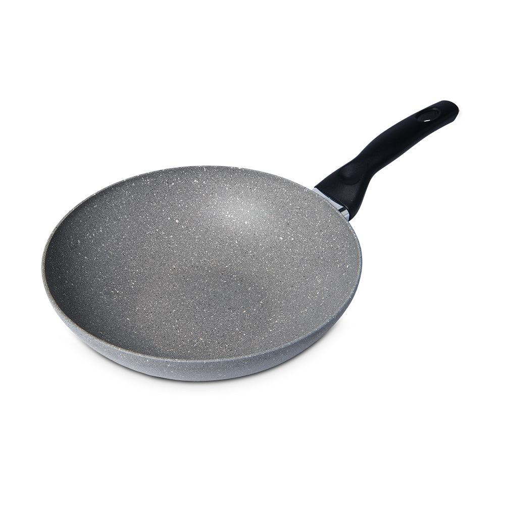 單柄天然礦石深炒鍋 28cm  明火