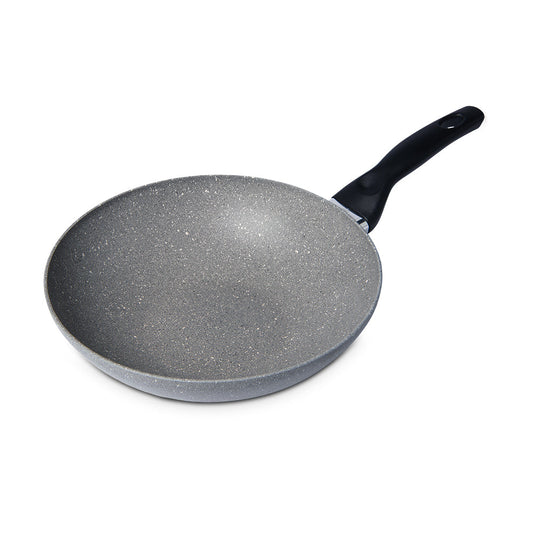 單柄天然礦石深炒鍋 28cm  明火