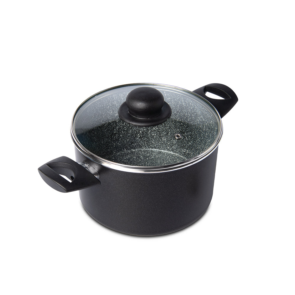 雙握耳 七層複合鋼鋁易潔高桶煲連玻璃蓋 20cm 所有爐具適用