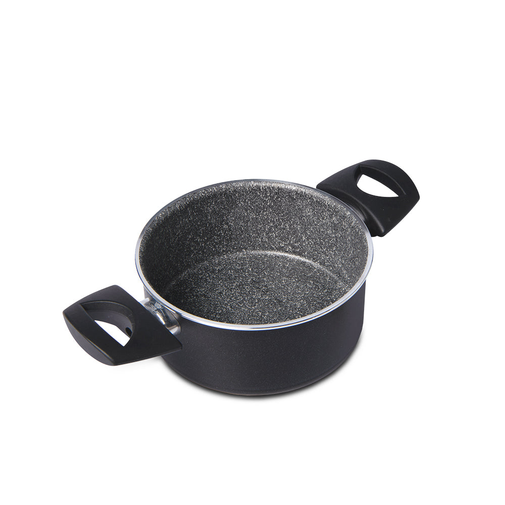 雙握耳 七層複合鋼鋁易潔煲連玻璃蓋 16cm 所有爐具適用