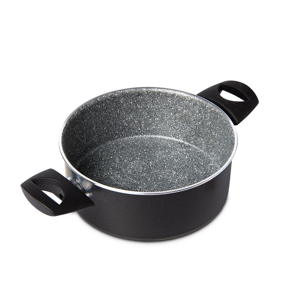 雙握耳 七層複合鋼鋁易潔煲連玻璃蓋 20cm 所有爐具適用