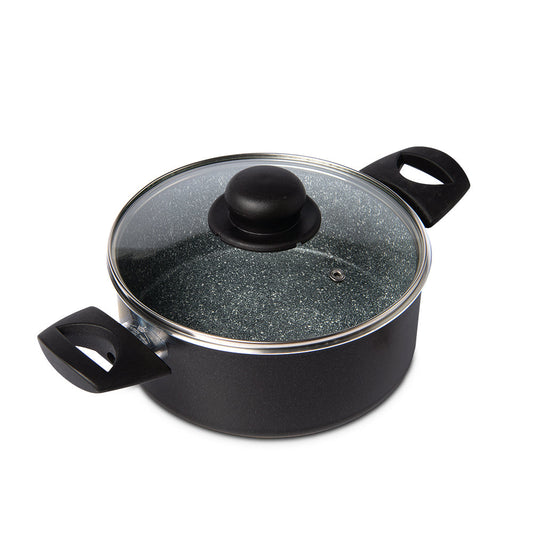 雙握耳 七層複合鋼鋁易潔煲連玻璃蓋 20cm 所有爐具適用