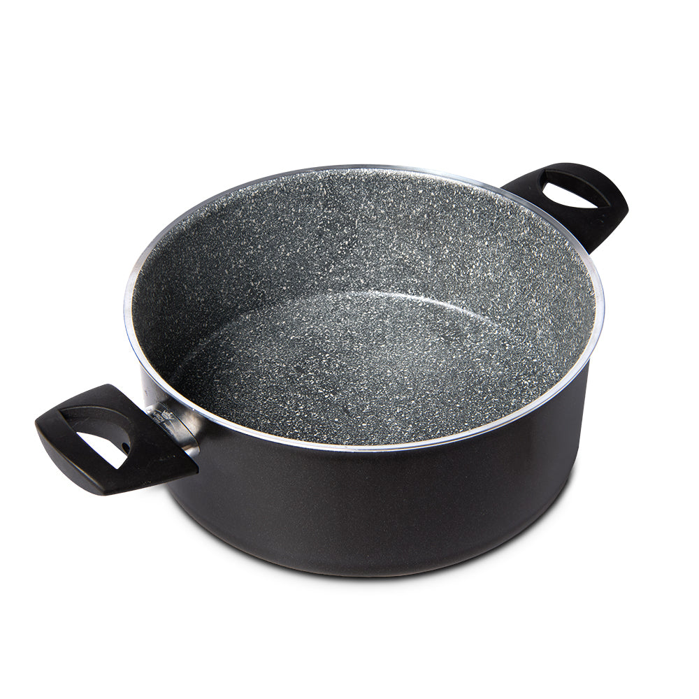 雙握耳 七層複合鋼鋁易潔煲連玻璃蓋 24cm 所有爐具適用