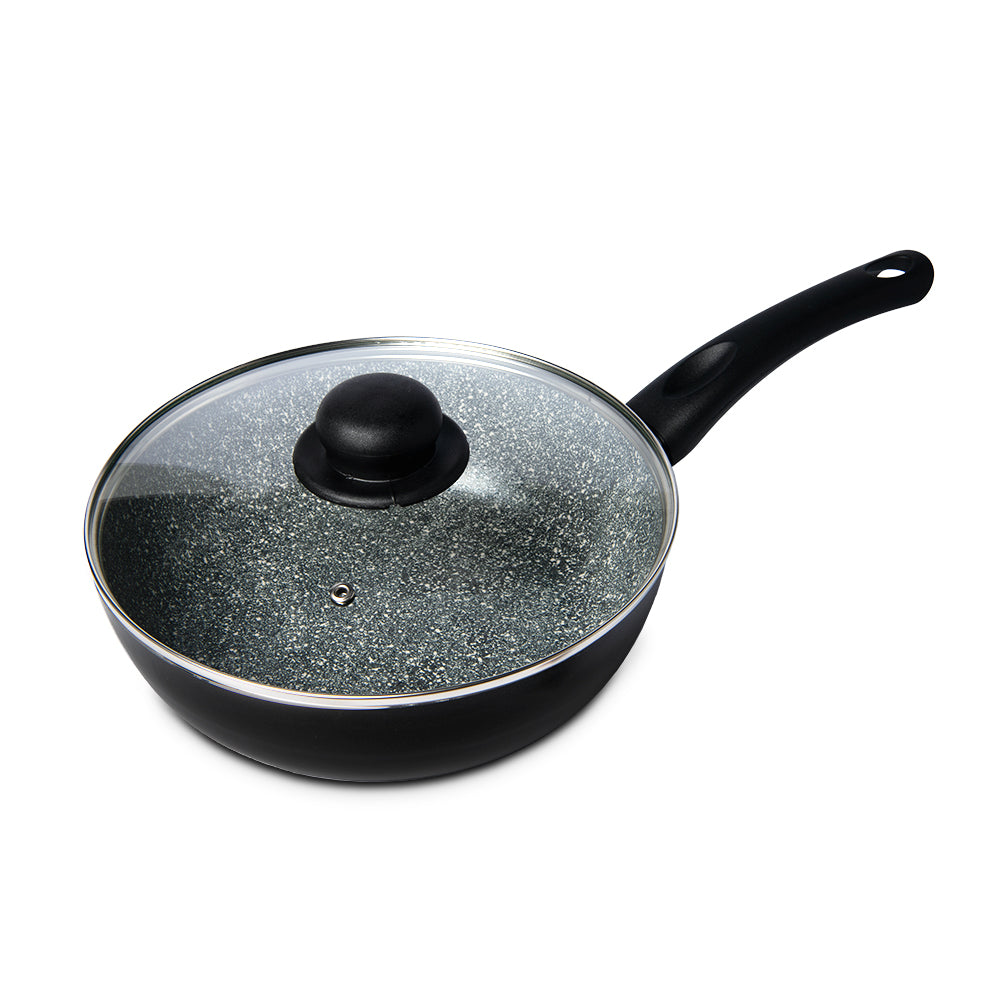 單柄 七層複合鋁鋼易潔深煎鍋 (附鍋蓋) 24cm 所有爐具適用